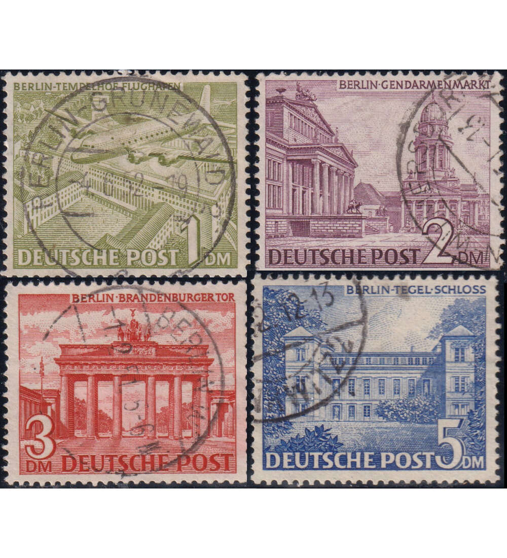 Berlin - Sammlung gestempelt 200 verschiedene Ausgaben mit Nr. 57-60 Bauten 1949