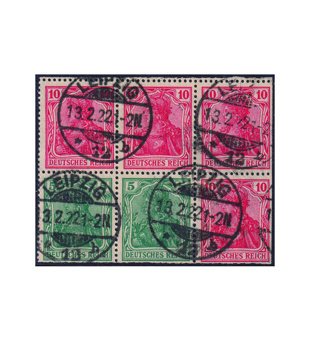 Deutsches Reich Germania Heftchenblatt 27 gestempelt von 1919