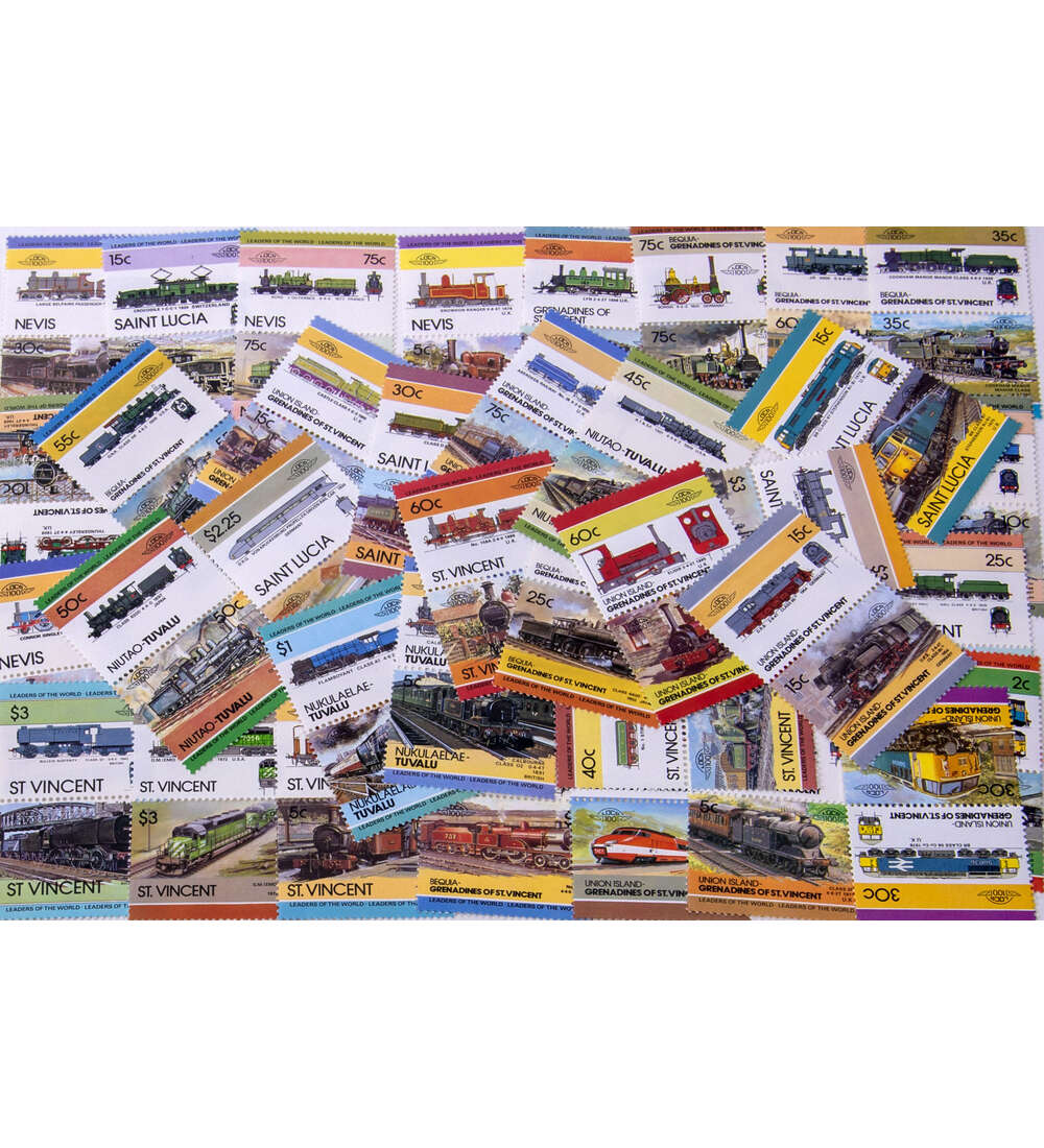 Motivmarken Eisenbahn Sortiment von 50 postfrischen Paaren