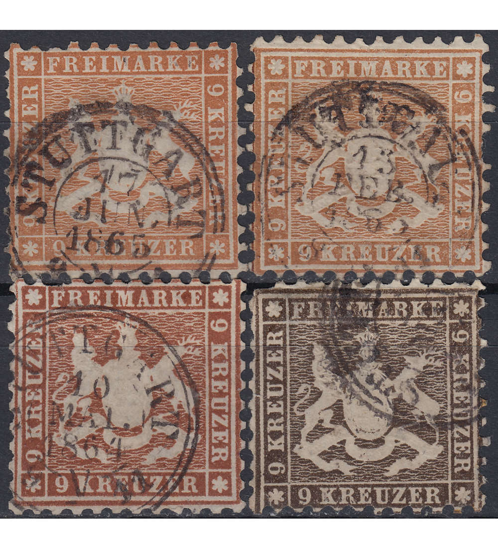 Wrttemberg Nr. 28a+b+c+d gestempelt