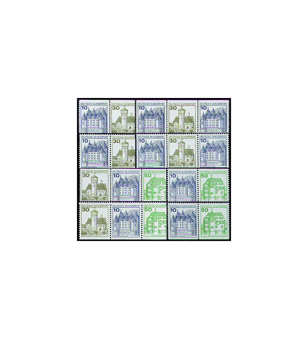 BRD Bund  Zusammendrucke W63-W70  Burgen und Schlsser 1980 I  postfrisch **