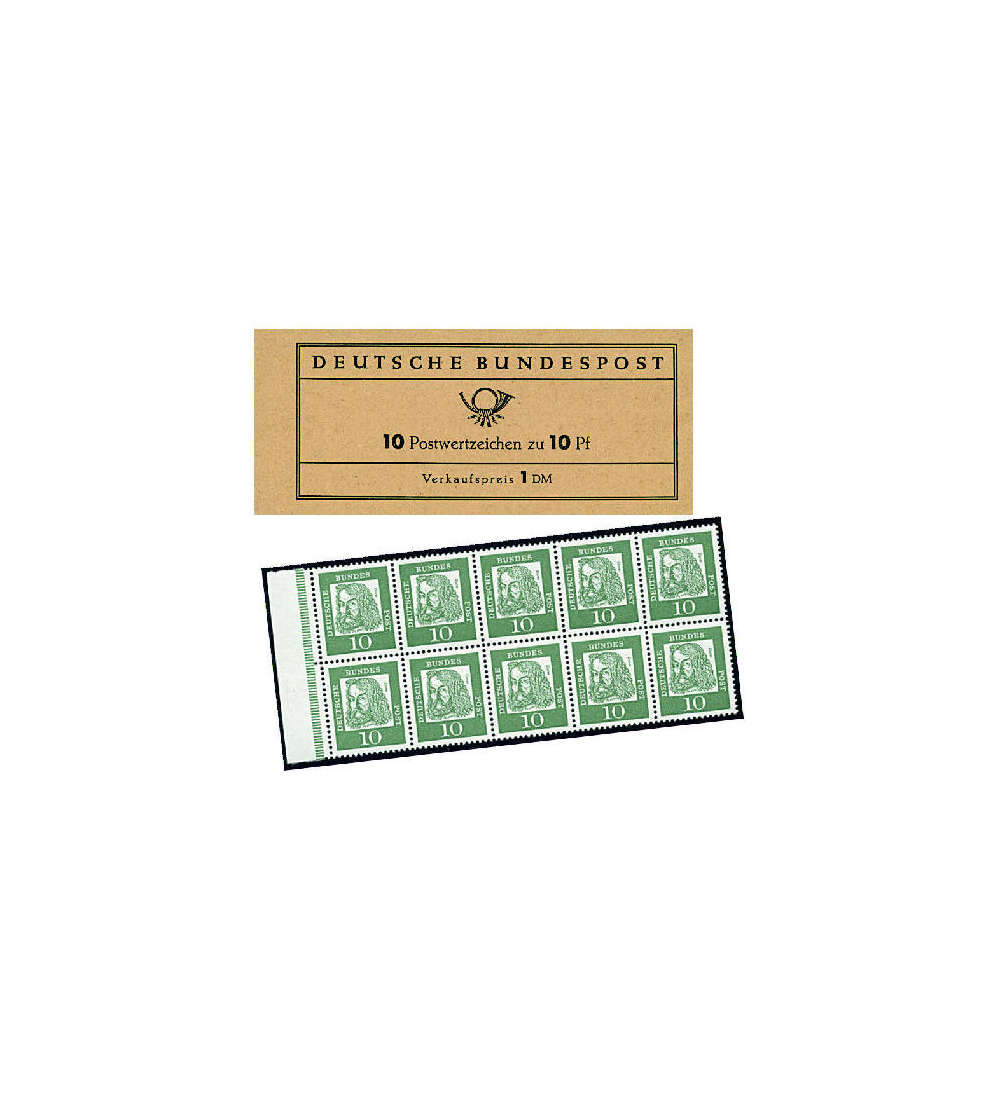BRD Bund  Markenheft Nr. 7aI Drer 1961