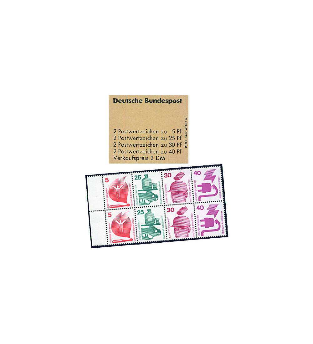 BRD Bund  Markenheft Nr. 19a Unfallverhtung 1973