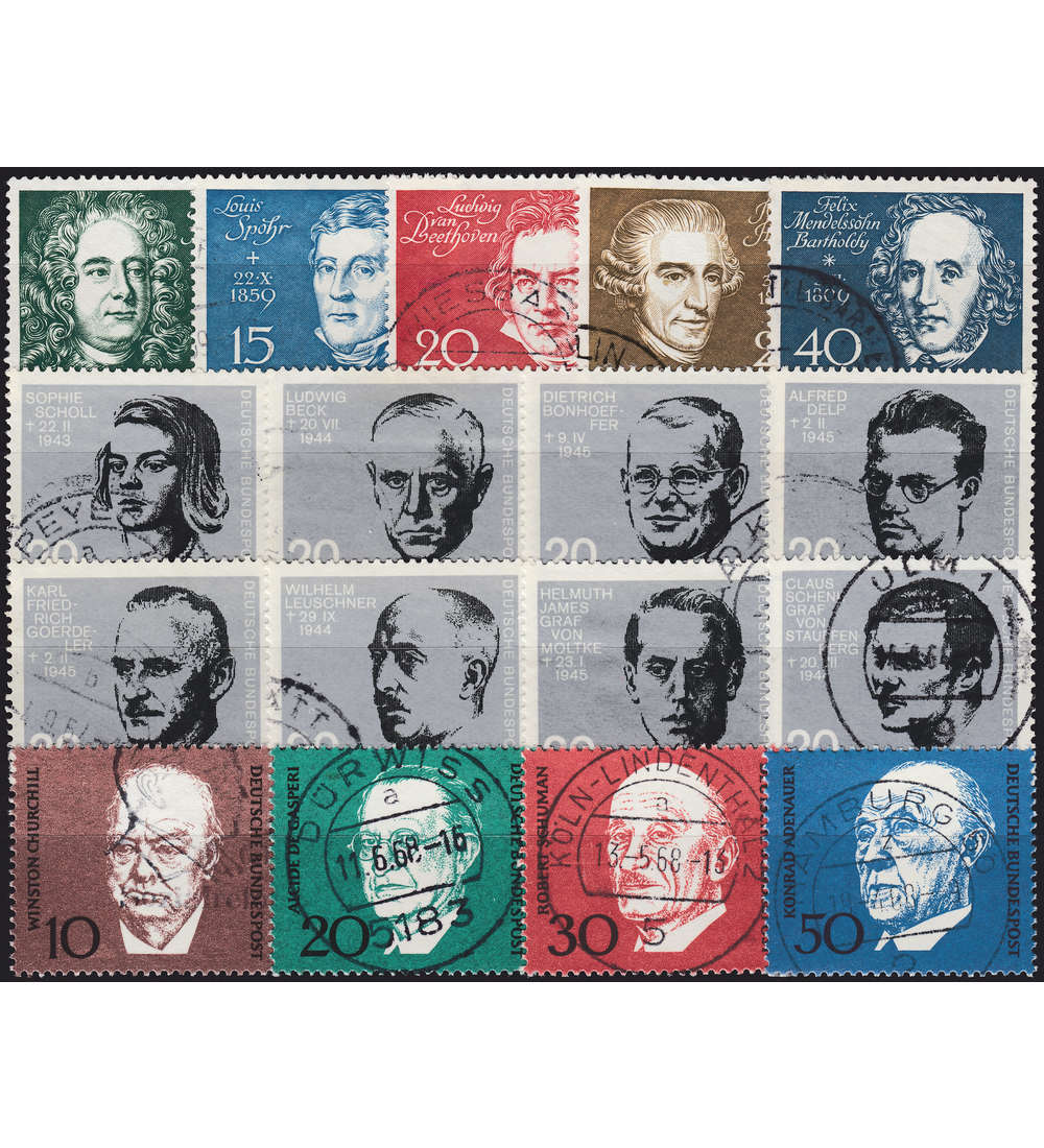BRD Bund Einzelwerte aus Block 2-4 gestempelt