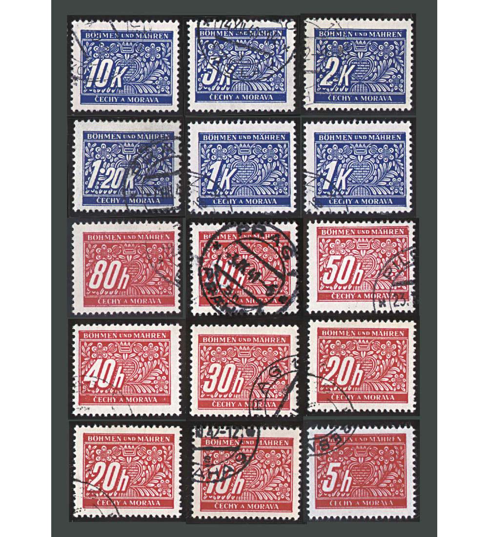 Bhmen und Mhren Nr. P1-14 Portomarken gestempelt