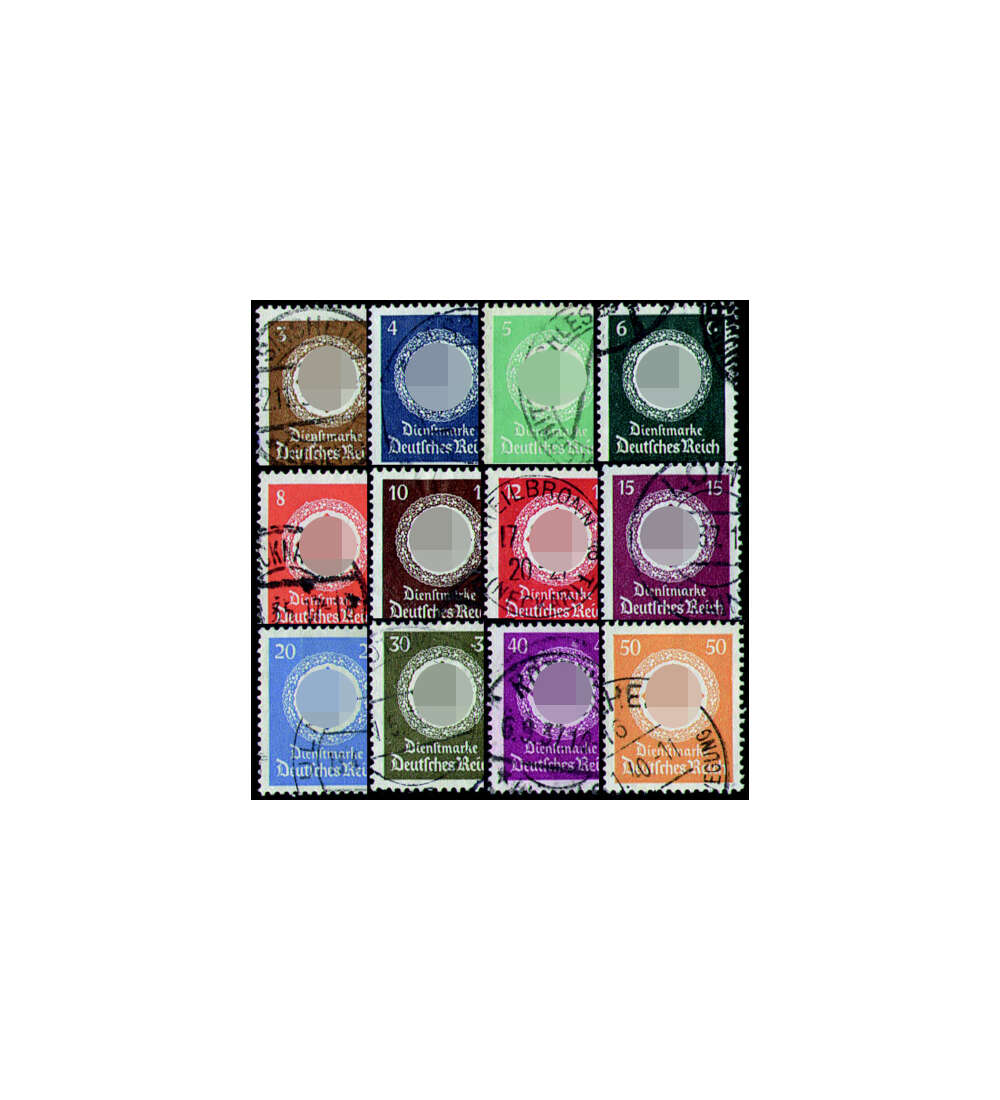 Deutsches Reich Dienst Nr. 132-143 Bedarfsqualit�t gestempelt