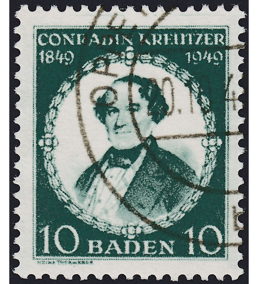Franz�sische Zone gestempelt mit Baden Nr. 53