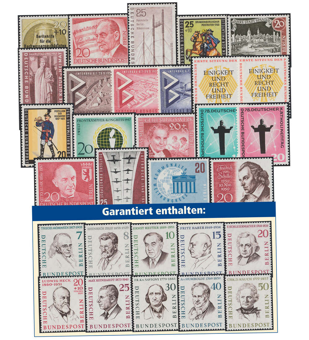 Berlin Sondermarken 1956-1959  Nr. 155-181,188-190 postfrisch