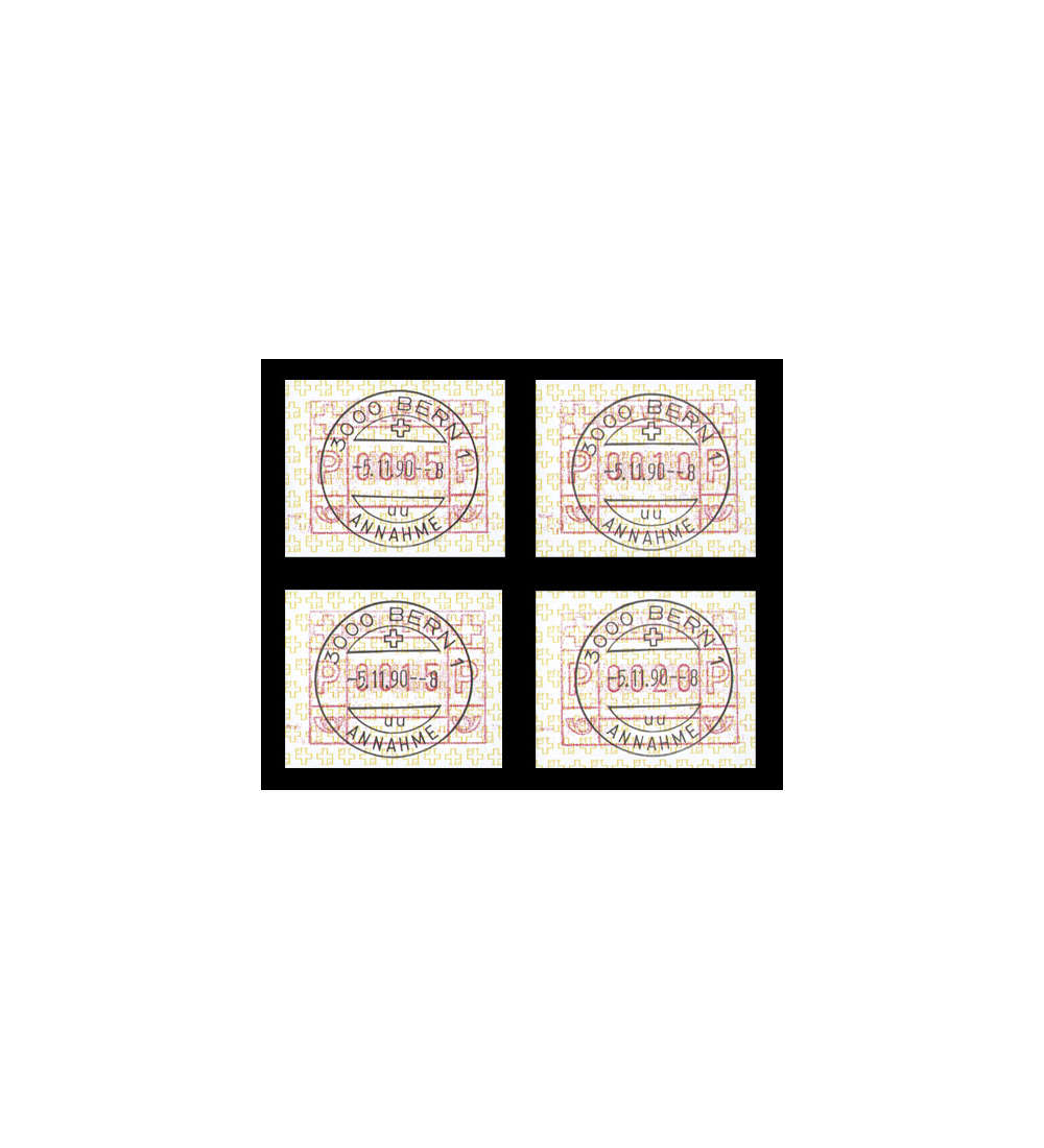 Schweiz ATM 4 gestempelt Bern 5.11.1990 - 5/10/15/20 C.
