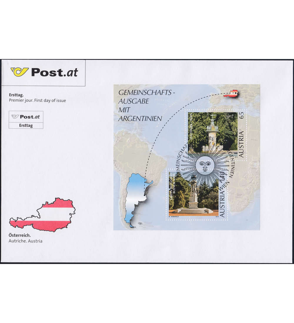 sterreich Kollektion mit Block 62 auf Ersttagsbrief