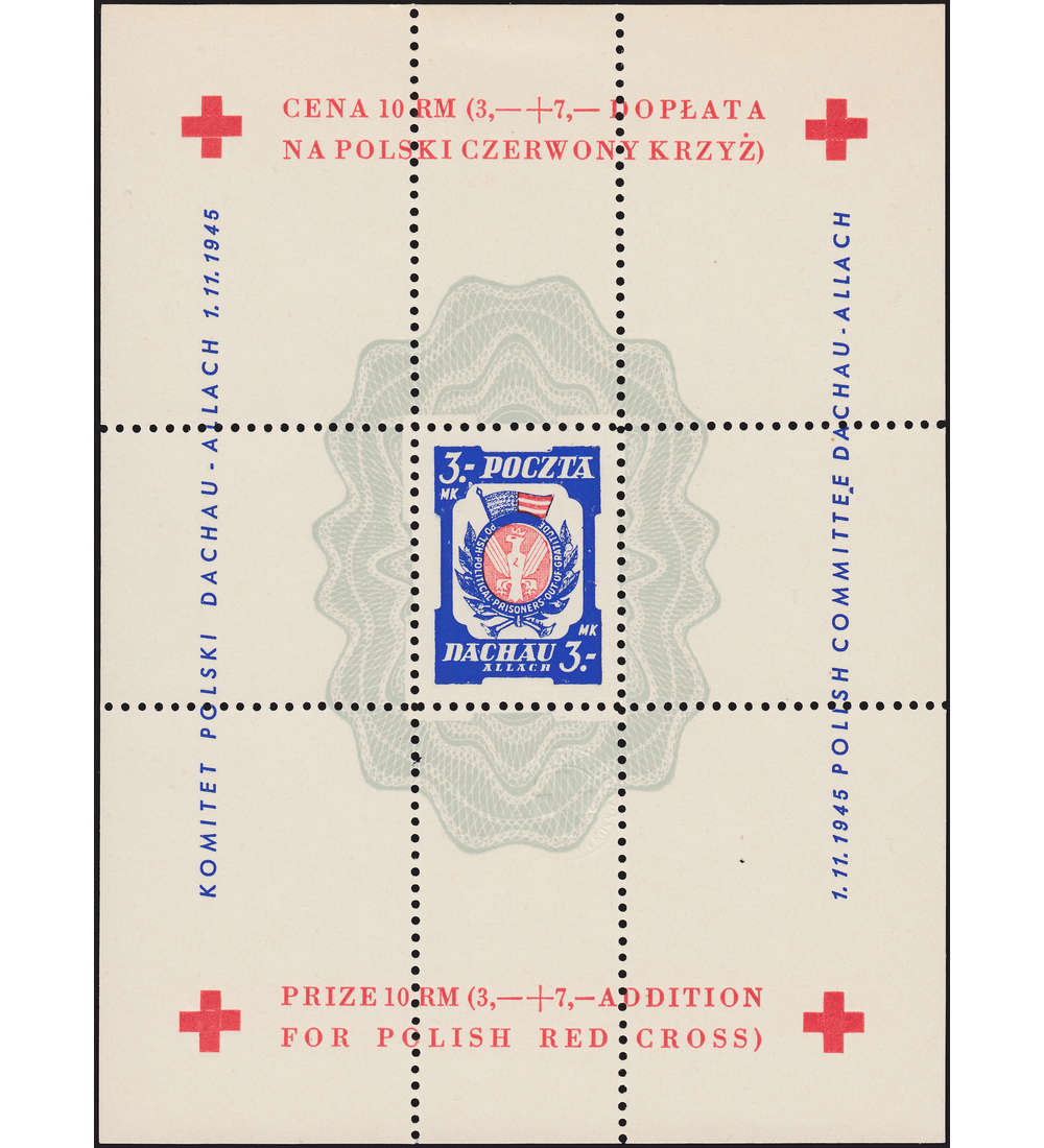 Kriegsgefangenen Lagerpost 1945 Dachau postfrisch - gezhnt