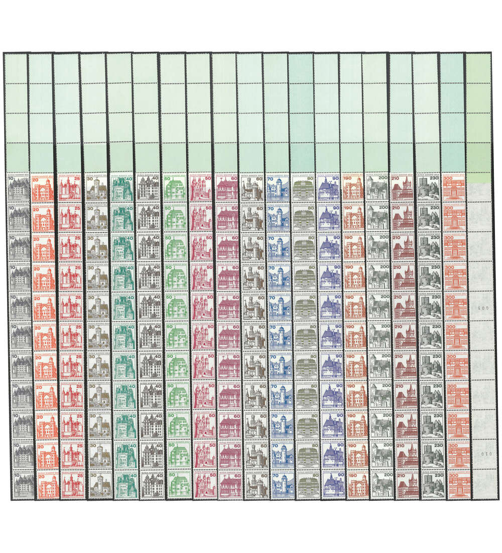 Berlin Burgen und Schlsser 11er - Endstreifen postfrisch 18 verschiedene Werte