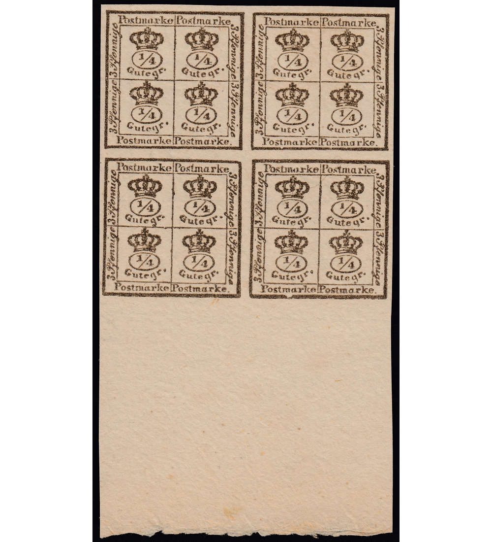 Braunschweig 4/4 Gutegroschen ungestempelt im Viererblock mit Rand
