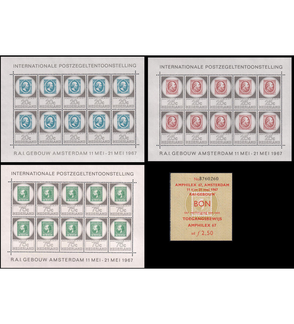 Niederlande - Kleinbogen Nr. 880-882 postfrisch + Eintrittskarte