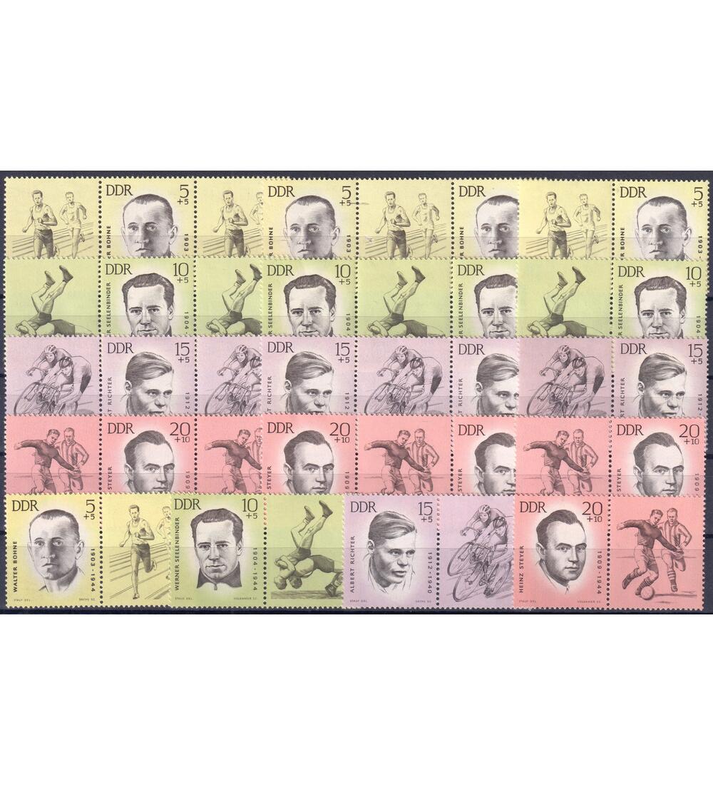 DDR - Zusammendrucke 16 verschiedene postfrische ZD Nr. 958-961 Sportler 1963