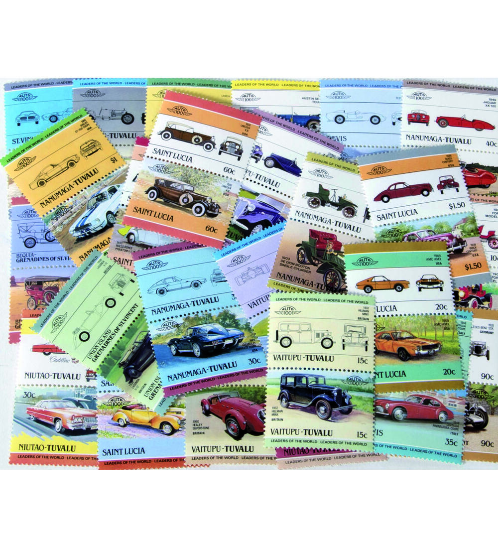 Motivkollektion Autos 100 verschiedene postfrische Motivmarken