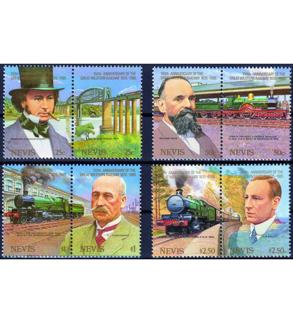 Motiv Eisenbahn I 6 postfrische Werte auf Steck- karte