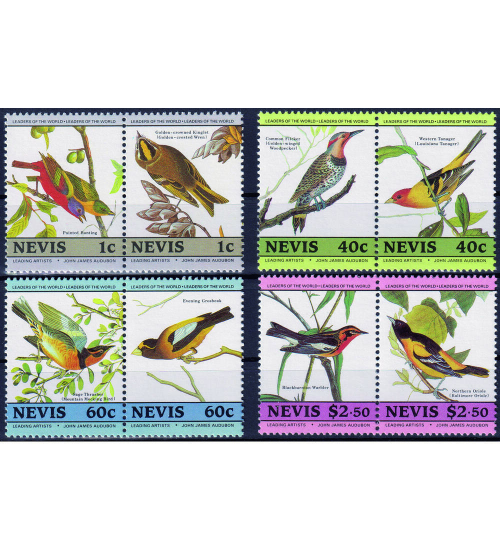 Motiv V�gel I 8 postfrische Werte auf Steck- karte