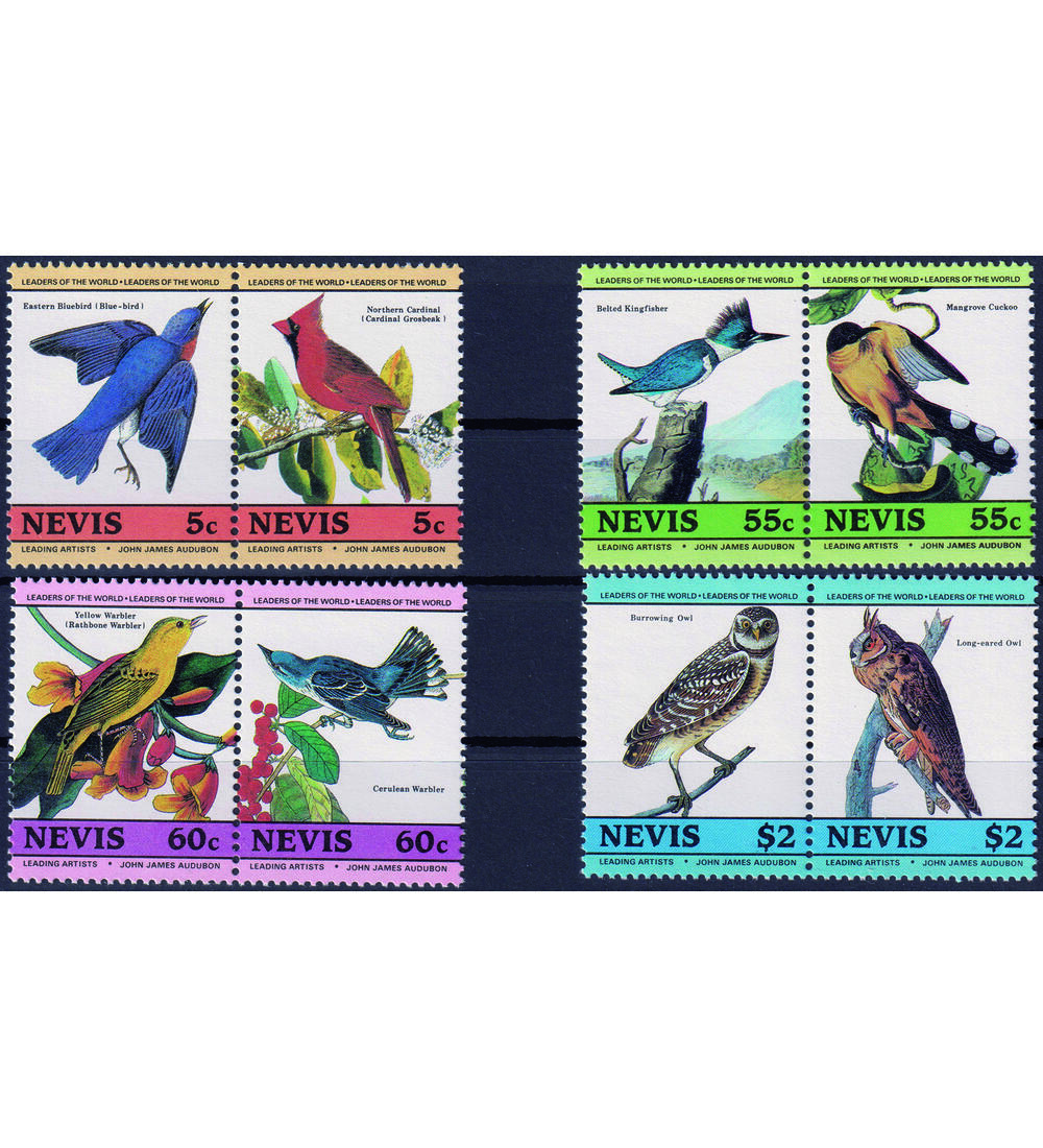 Motiv V�gel II 8 postfrische Werte auf Steck- karte