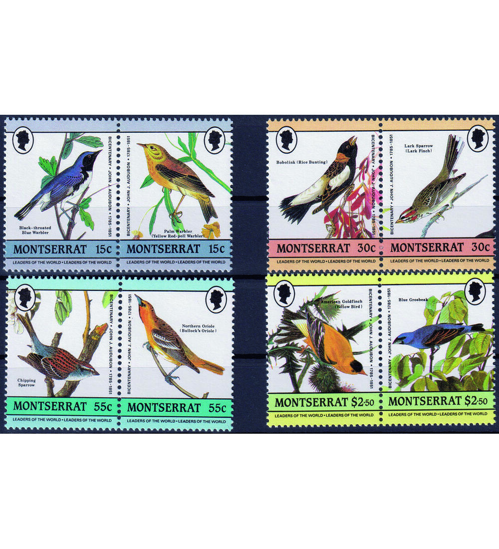 Motiv V�gel III 8 postfrische Werte auf Steck- karte