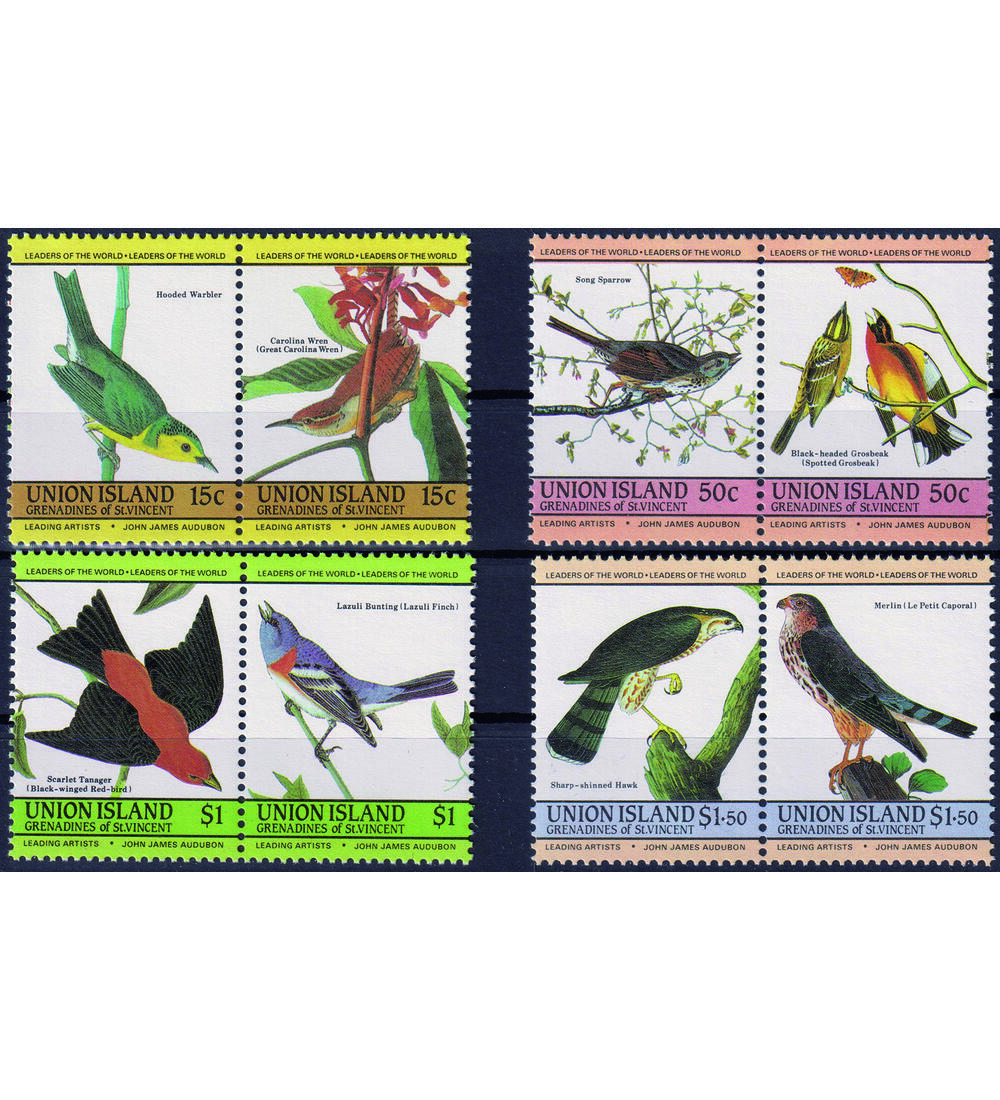 Motiv V�gel IV 8 postfrische Werte auf Steck- karte