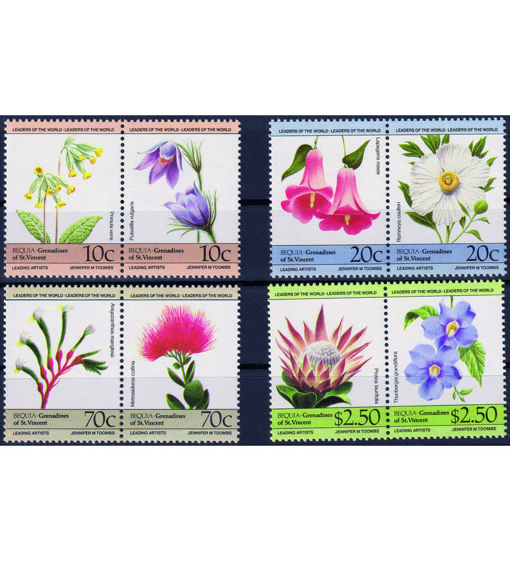 Motiv Blumen I 8 postfrische Werte auf Steck- karte