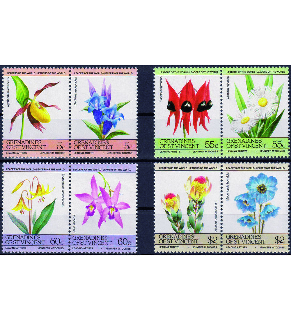 Motiv Blumen III 8 postfrische Werte auf Steck- karte