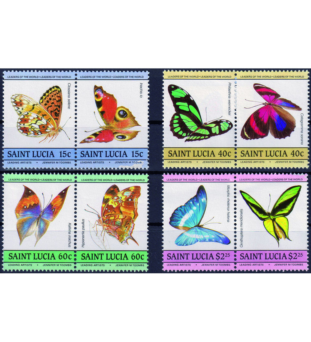 Motiv Schmetterlinge III 8 postfrische Werte auf Steck- karte