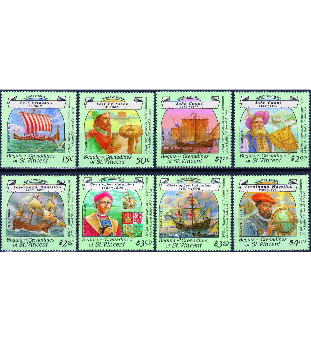 Motiv Schiffe I 8 postfrische Werte auf Steck- karte