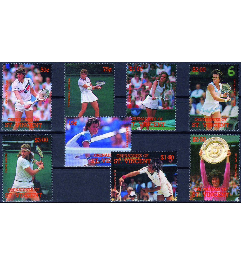 Motiv Tennis I 8 postfrische Werte auf Steck- karte