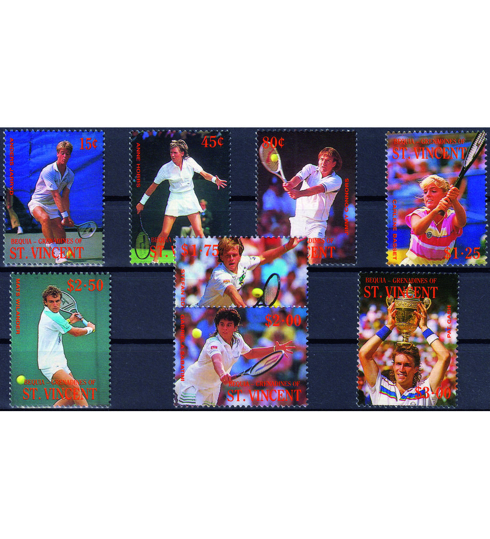 Motiv Tennis III 8 postfrische Werte auf Steck- karte