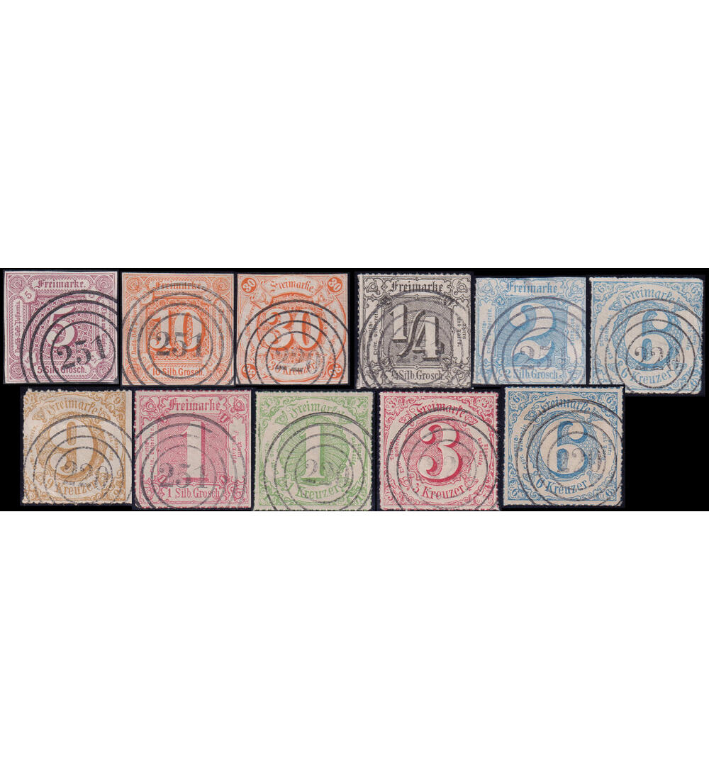 Thurn u. Taxis - Gelegenheiten Zusammenstellung von 11 Werten mit Gef�lligkeitsabstempelung