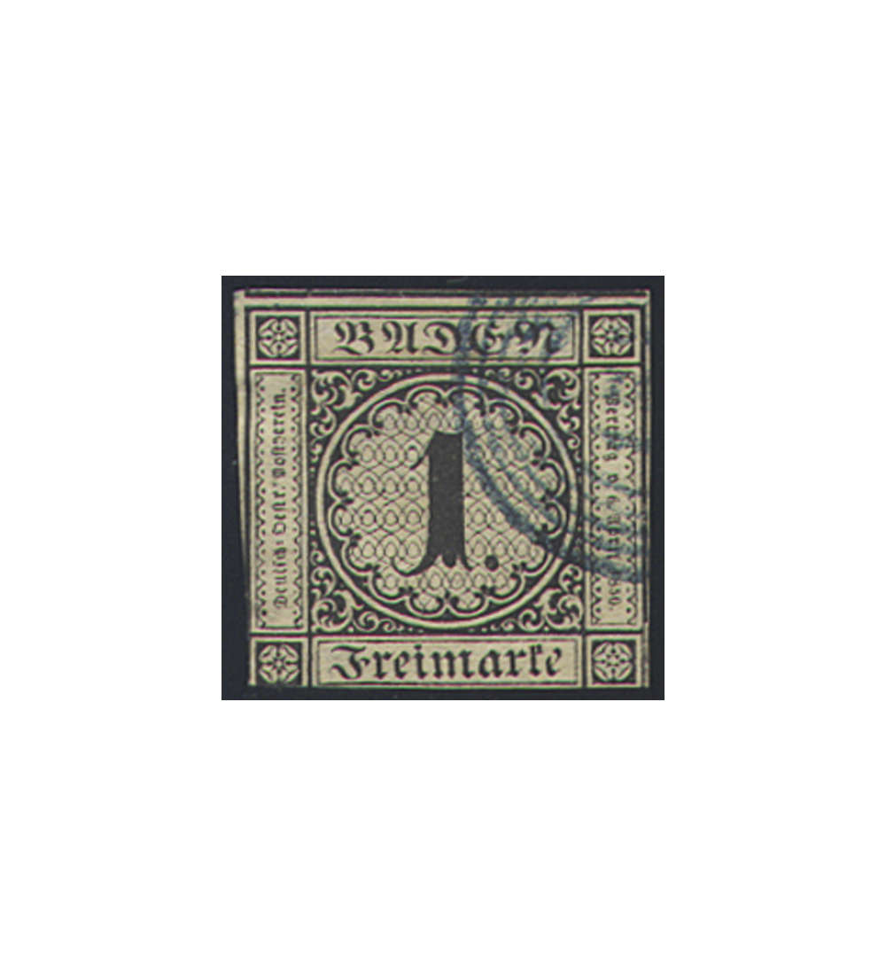 Baden Nr. 1a gestempelt geprft