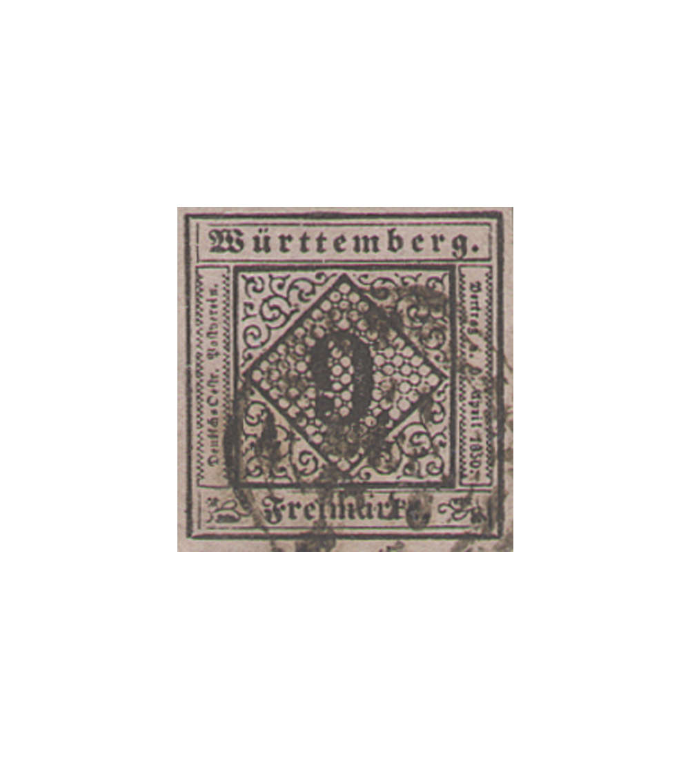 Wrttemberg Nr. 4b gestempelt geprft