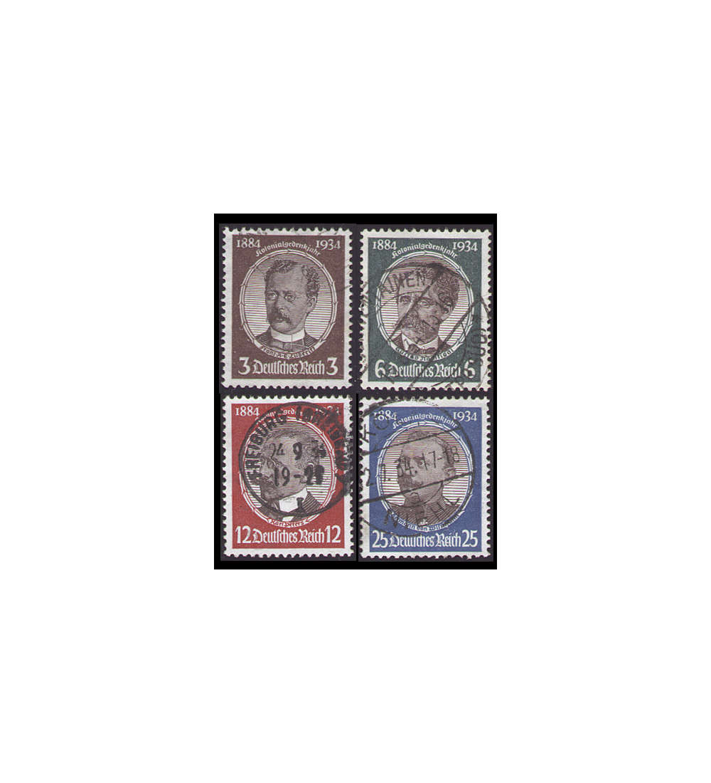 II Deutsches Reich Nr. 540-543 Kolonialforscher gestempelt