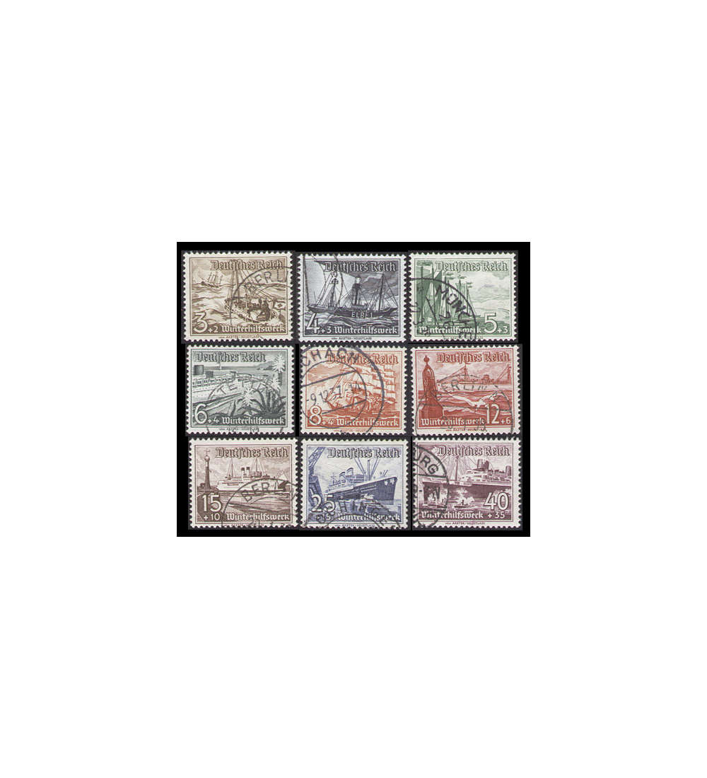 II Deutsches Reich Nr. 651-659 Schiffe gestempelt