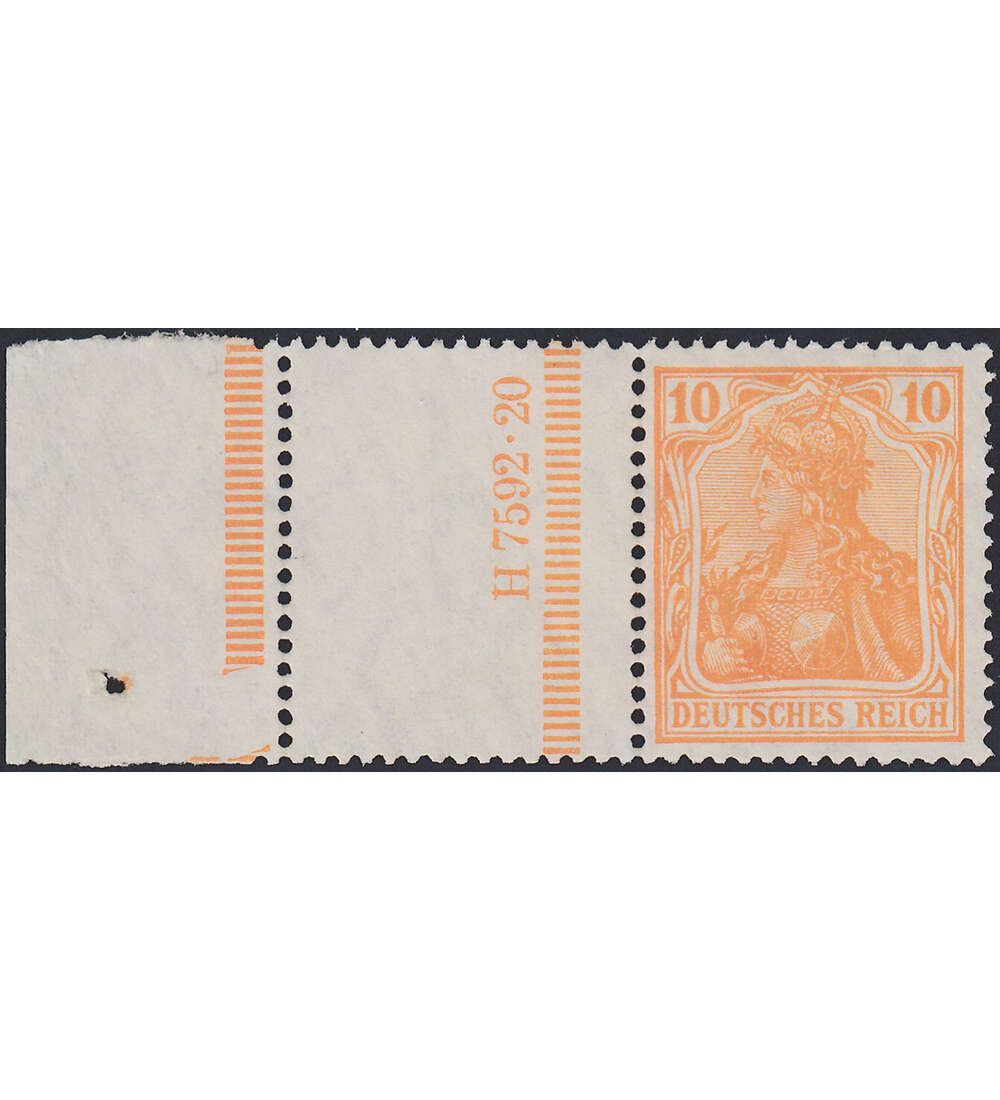 Dt. Reich ZD RL 1 ungestempelt Germania 1921 (RL+L+10 , StrL or.)