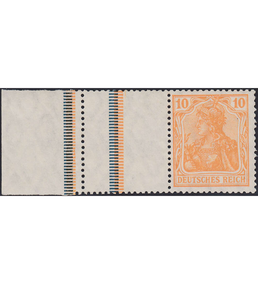 Dt. Reich ZD RL 2 ungestempelt Germania 1921 (RL+L+10 , StrL or. + bl.)