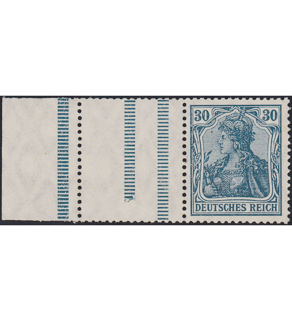 Dt. Reich ZD RL 2 ungestempelt Germania 1921 (RL+L+10 , StrL or. + bl.)
