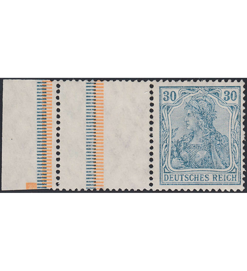 Dt. Reich ZD RL 4 ungestempelt Germania 1921 (RL+L+30 , StrL bl. + or.)