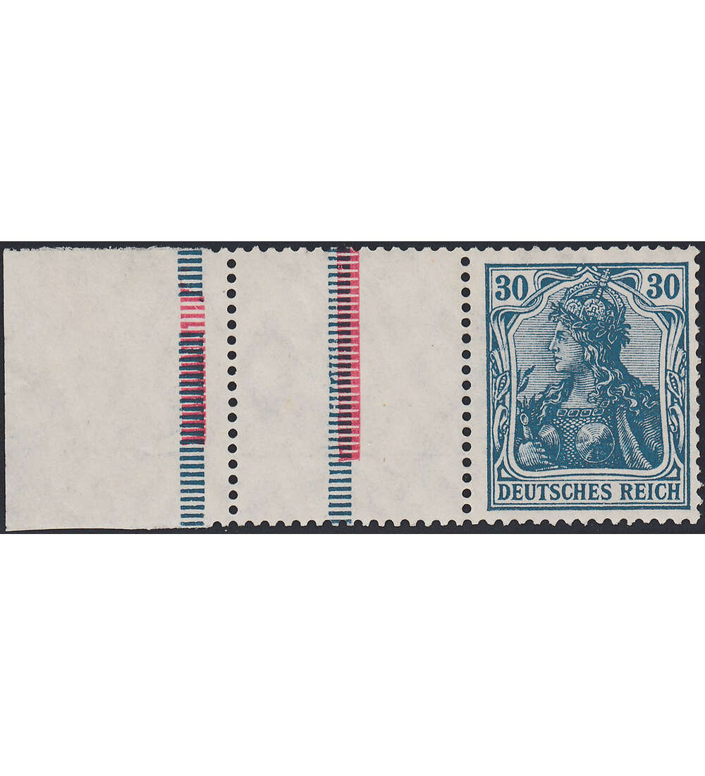 Dt. Reich ZD RL 5 ungestempelt Germania 1921 (RL+L+30 , StrL bl. + rot)