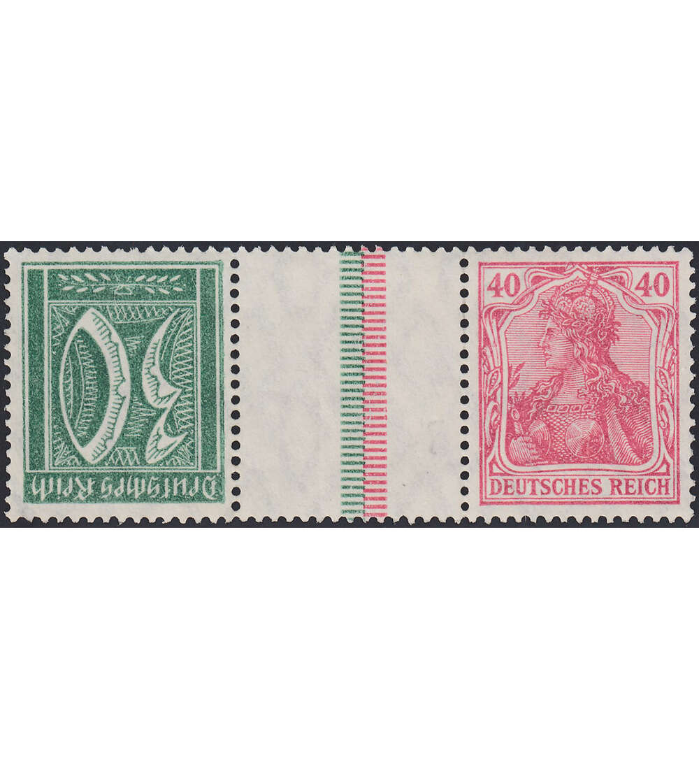 Dt. Reich ZD KZ 8 ungestempelt Germania und Ziffer 1921 (30+Z+40)