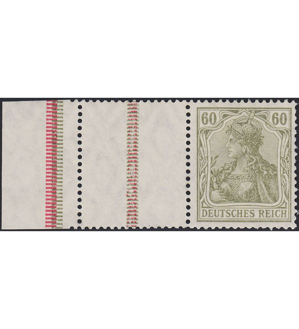 Dt. Reich ZD RL 10 ungestemp. Germania und Ziffer 1921 (RL+L+60 , Strl oliv + rot)