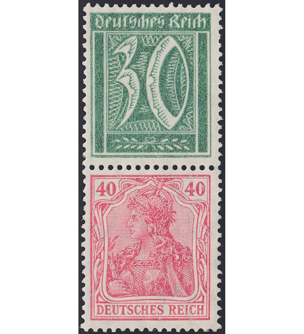 Dt. Reich ZD S 27 ungestempelt Germania und Ziffer 1921 (30+40)