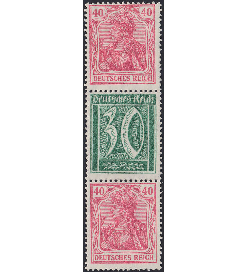 Dt. Reich ZD S 30 ungestempelt Germania und Ziffer 1921 (40+30+40)