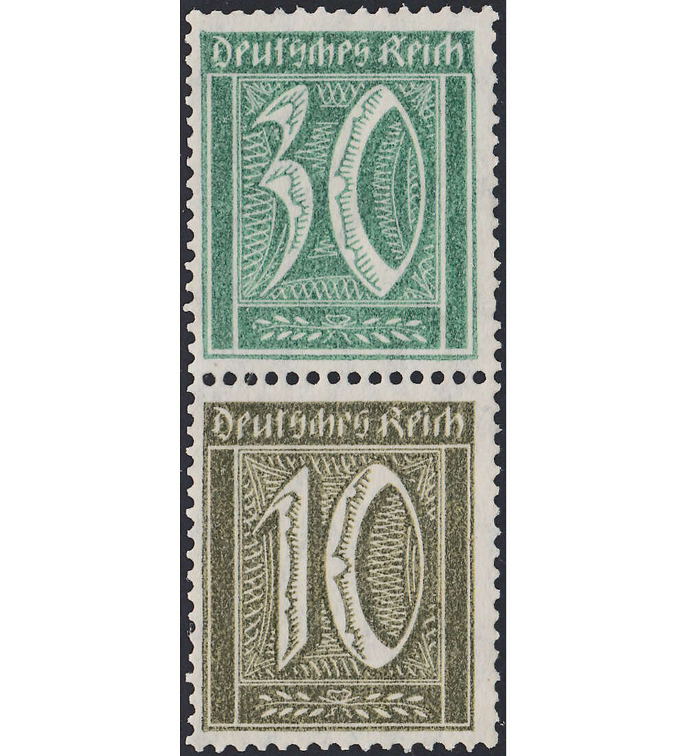 Dt. Reich ZD S 33 ungestempelt Germania und Ziffer 1921 (30+10)