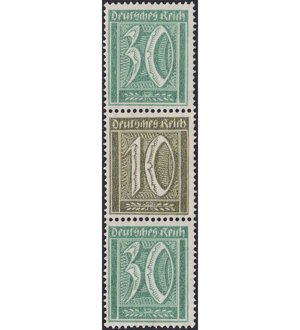 Dt. Reich ZD S 34 ungestempelt Germania und Ziffer 1921 (30+10+30)