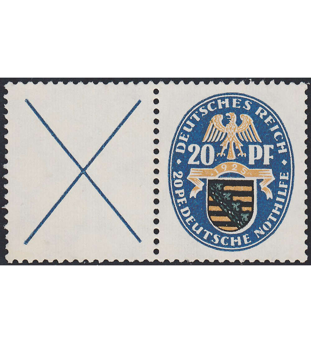 Dt. Reich ZD W 20.1 ungestemp. Nothilfe 1925 (X+20)