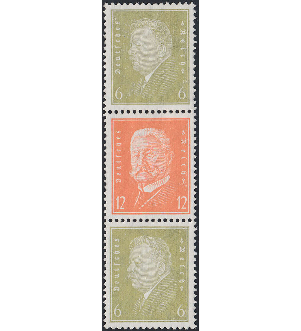 Dt. Reich ZD KZ 10 ungestemp. Nothilfe 1928 (8+Z+Z+15) Landeswappen