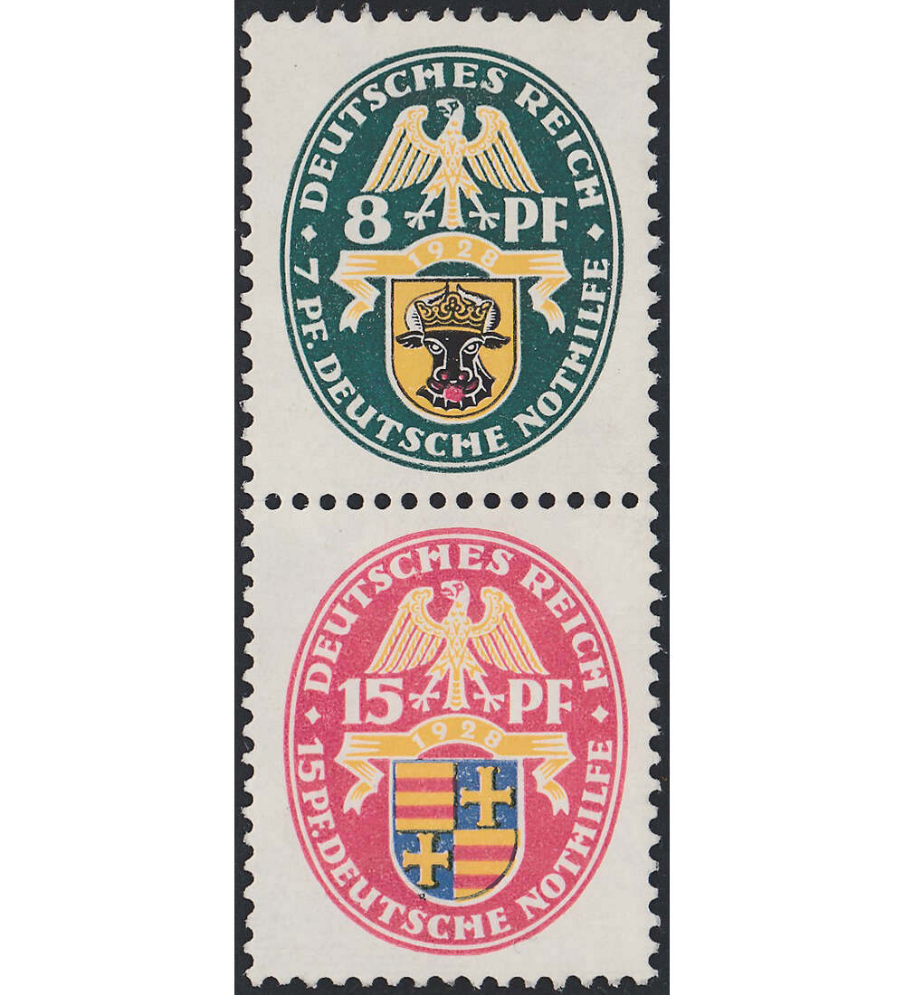 Dt. Reich ZD S 61 ungestempelt Nothilfe 1928 (A 1.1+8+A 1.1) Landeswappen